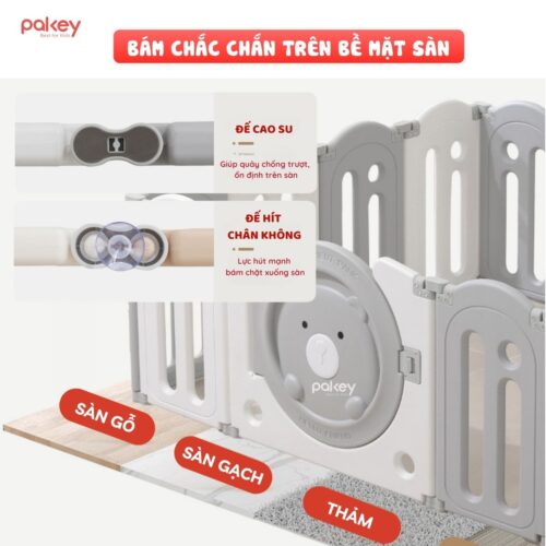 Quây cũi nhựa gấp gọn Funny Bear QN04 19 quay gap gon funny bear 6