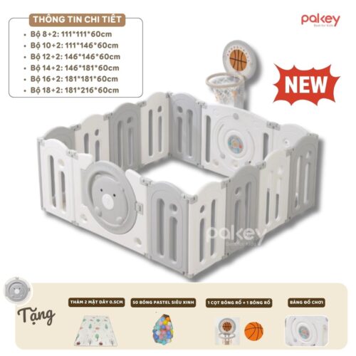 Quây cũi nhựa gấp gọn Funny Bear QN04 10 quay gap gon funny bear 9