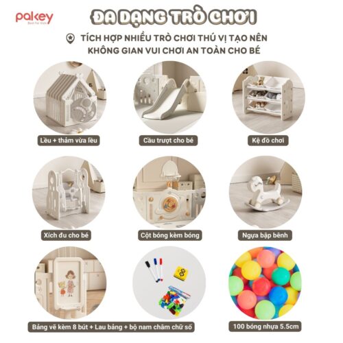 Quây cũi nhựa đa năng 7 tiện ích - Pakey Phi Hành Gia QN02 18 quay nhua da nang pakey phi hanh gia 13