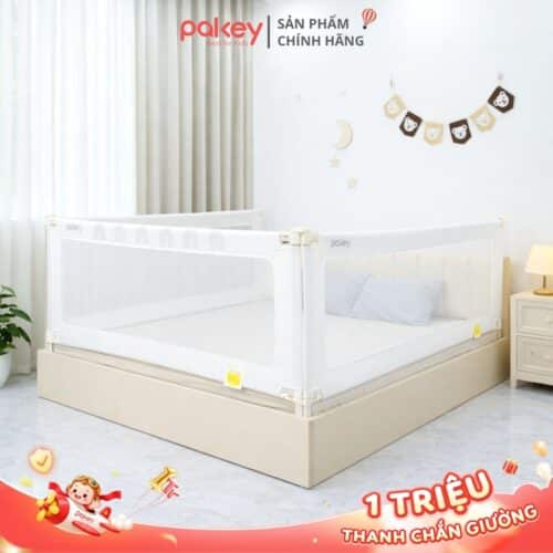 Combo thanh chắn giường 1m6x1m8 Pakey - G600B màu trắng