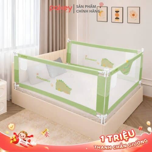 Combo thanh chắn giường 1m6x2m - Pakey S1 xanh lá