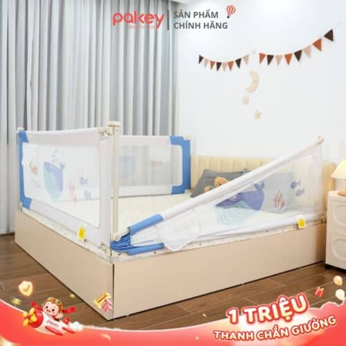 Combo thanh chắn giường 1m8x2m Pakey - SV1 xanh dương