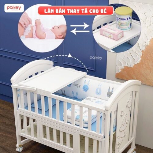 Nôi cũi cho bé bằng gỗ Pakey CG03