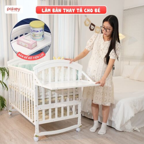 Nôi cũi cho bé bằng gỗ Pakey CG03