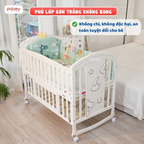 Nôi cũi cho bé bằng gỗ Pakey CG03