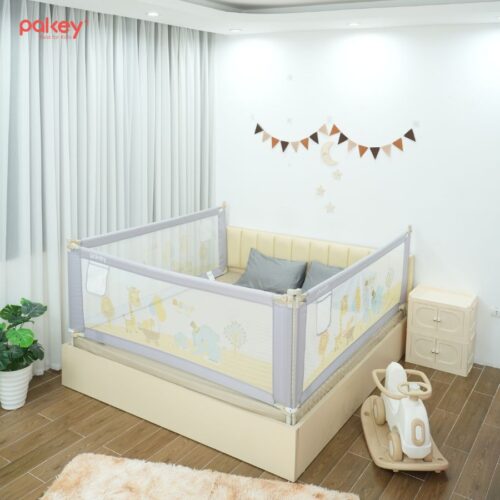 Bộ 3 thanh chắn giường 1m6 2m Pakey NV2 màu ghi 11 Bộ 3 thanh chắn giường 1m6 2m chính hãng, giá rẻ nhất thị trường