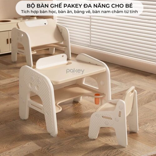 Bộ bàn ghế cho bé cao cấp, đa năng Pakey