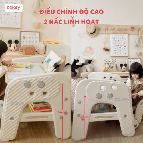 Bộ bàn ghế cho bé cao cấp, đa năng Pakey