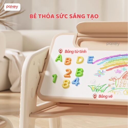 Bộ bàn ghế cho bé cao cấp, đa năng Pakey