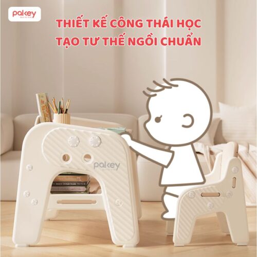 Bộ bàn ghế cho bé cao cấp, đa năng Pakey