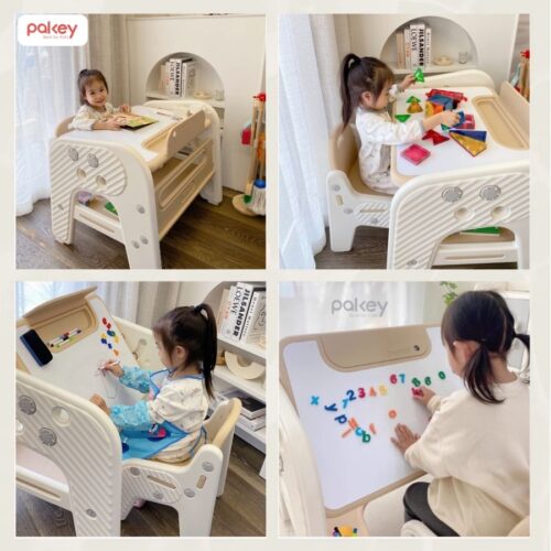 Bộ bàn ghế cho bé cao cấp, đa năng Pakey