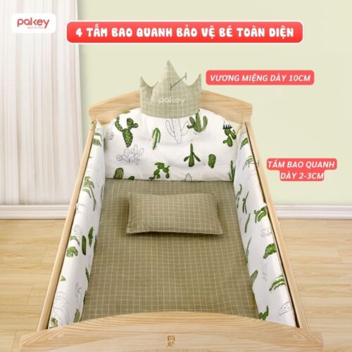 Bộ quây đệm giường cũi cho bé