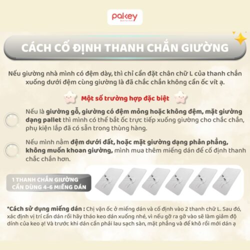 Miếng dán thanh chắn giường 14 miếng dán thanh chắn giường