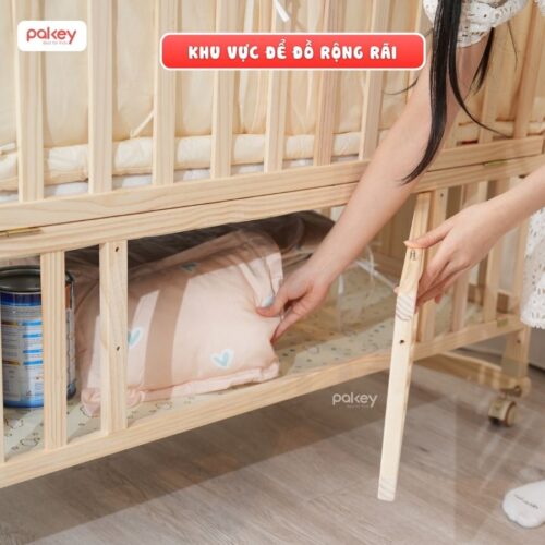 Nôi cũi gỗ đa năng cho bé Pakey CG02