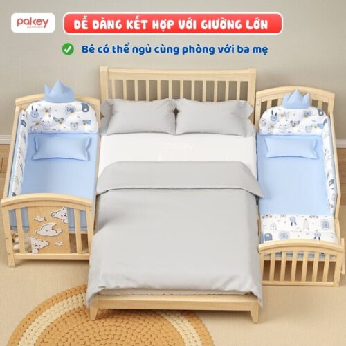 Nôi cũi gỗ đa năng cho bé Pakey CG02