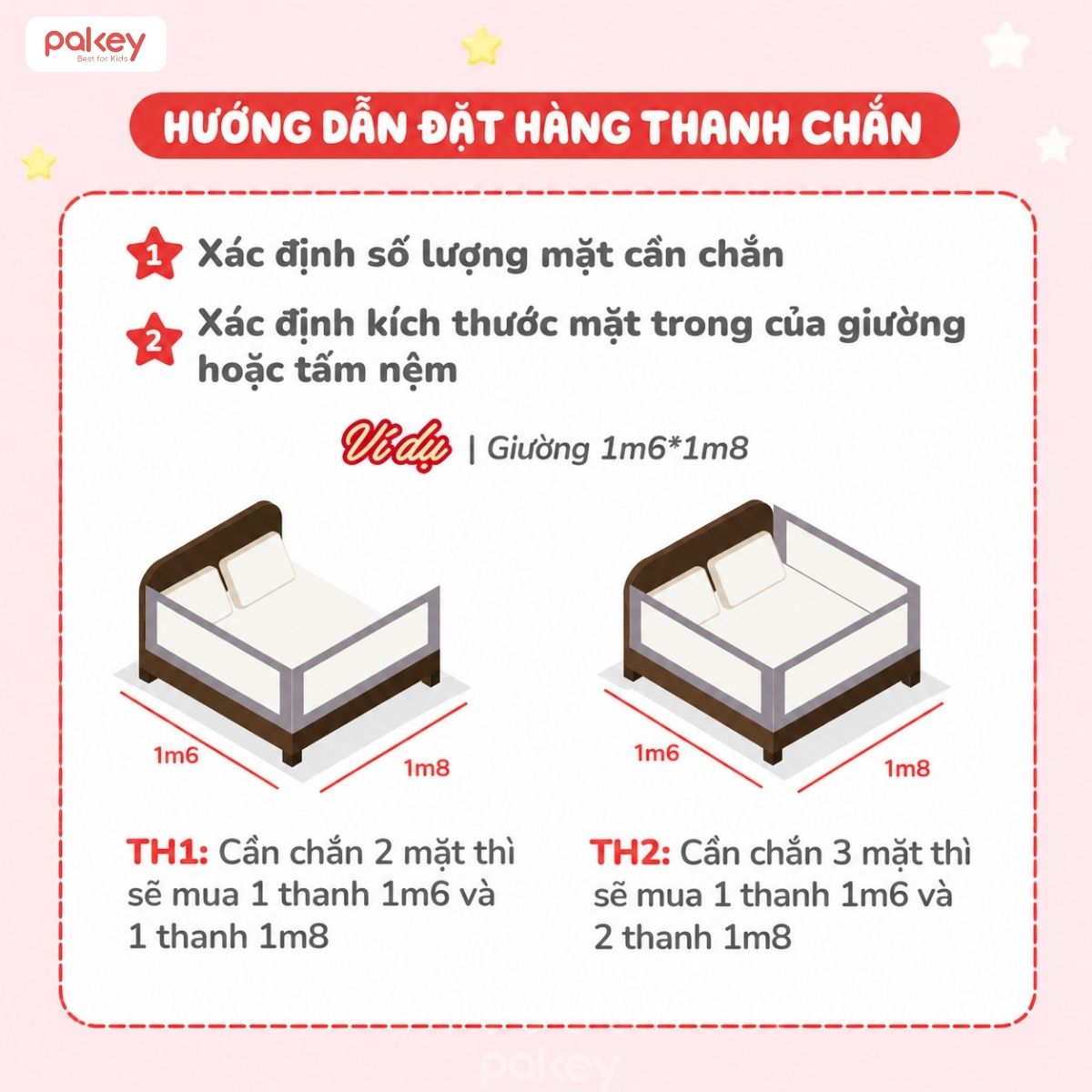 Combo thanh chắn giường 1m6x1m8 Pakey - G600B màu trắng 50 Combo thanh chắn giường 1m6x1m8 Pakey