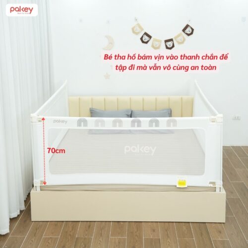 Combo thanh chắn giường 1m6x1m8 Pakey - G600B màu trắng 18 Combo thanh chắn giường 1m6x1m8 Pakey