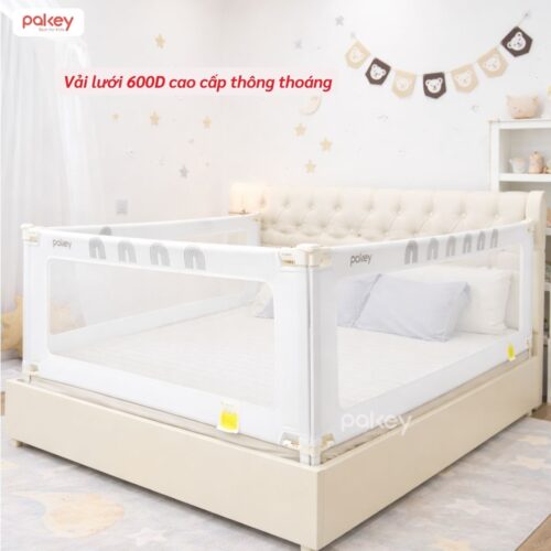 Combo thanh chắn giường 1m6x1m8 Pakey - G600B màu trắng 19 Combo thanh chắn giường 1m6x1m8 Pakey