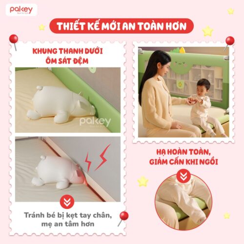 Combo thanh chắn giường 1m6x2m Pakey