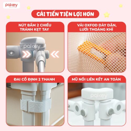 Combo thanh chắn giường 1m6x2m Pakey