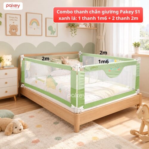 Combo thanh chắn giường 1m6x2m Pakey (3 thanh)