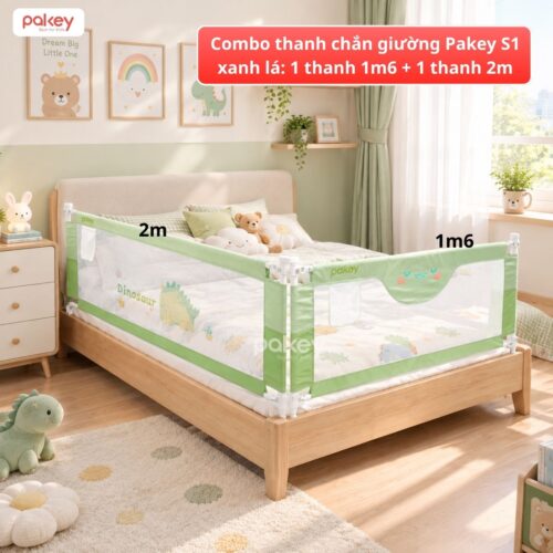 Combo thanh chắn giường 1m6x2m Pakey (2 thanh)