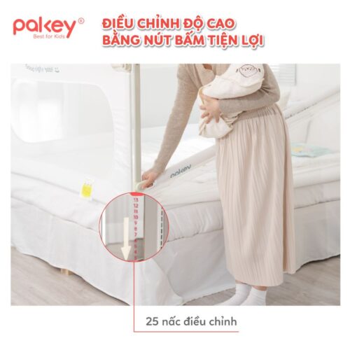 Thanh chắn giường Pakey SB2 Premium màu trắng 15 Thanh chắn giường Pakey SB2 Premium màu trắng