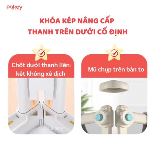 Thanh chắn giường Pakey SV1 Premium màu hồng