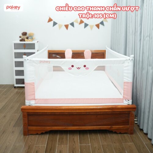 Thanh chắn giường Pakey S1 nâng cấp màu hồng