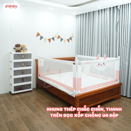 Thanh chắn giường Pakey S1 nâng cấp màu hồng