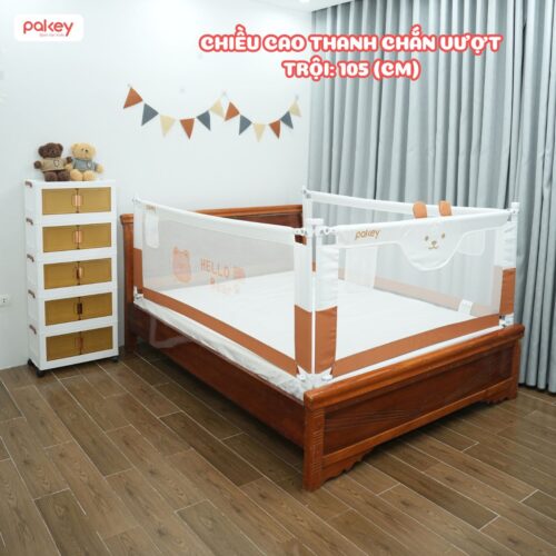 Thanh chắn giường Pakey S1 nâng cấp màu nâu