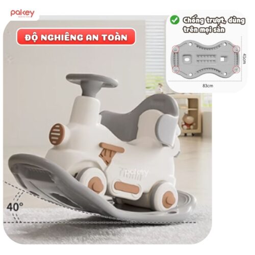Bập bênh cho bé hình tô tô Pakey RH02