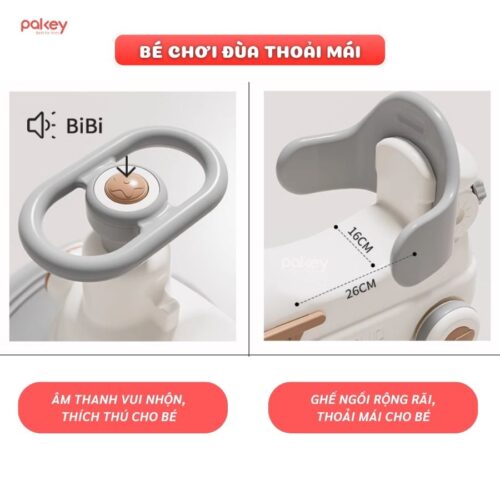 Bập bênh cho bé hình tô tô Pakey RH02