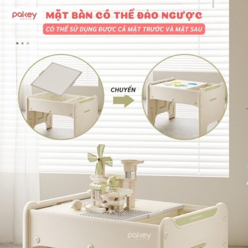 Bộ bàn học kết hợp bàn lego Pakey F22 20 Bộ bàn ghế lego cho bé Pakey F22