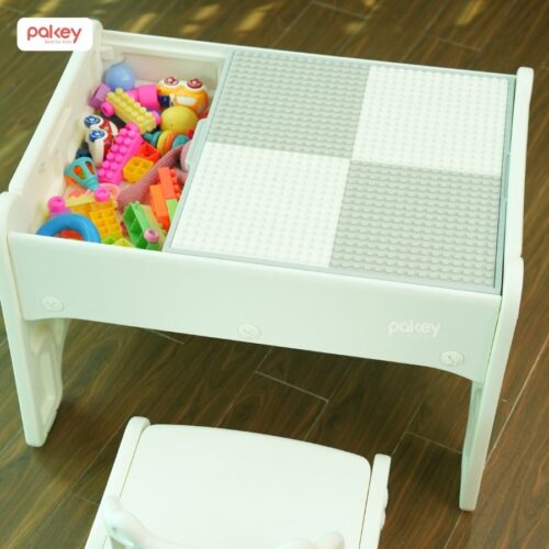 Bộ bàn học kết hợp bàn lego Pakey F22 16 Bộ bàn ghế lego cho bé Pakey F22