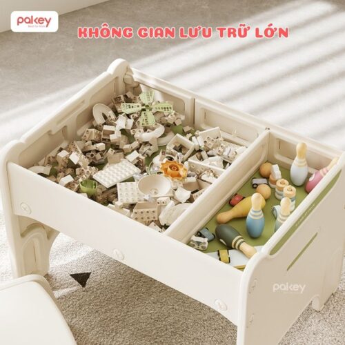 Bộ bàn học kết hợp bàn lego Pakey F22 21 Bộ bàn ghế lego cho bé Pakey F22