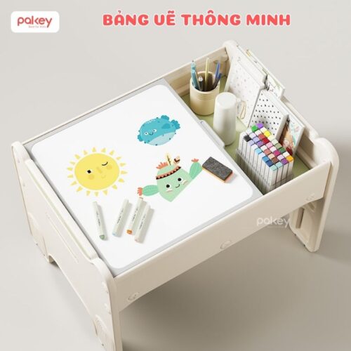 Bộ bàn học kết hợp bàn lego Pakey F22 22 Bộ bàn ghế lego cho bé Pakey F22