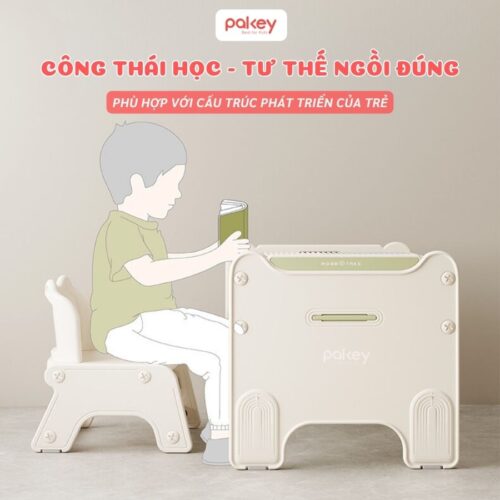 Bộ bàn học kết hợp bàn lego Pakey F22 23 Bộ bàn ghế lego cho bé Pakey F22