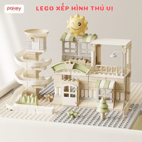 Bộ bàn học kết hợp bàn lego Pakey F22 25 Bộ bàn ghế lego cho bé Pakey F22