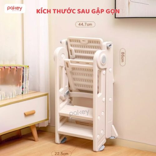 Ghế ăn dặm kiêm thang đứng bếp cho bé Pakey C003 16 Ghế tự lập 2in1 kiêm ghế ăn dặm Pakey C003