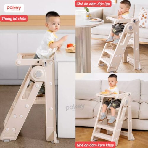 Ghế ăn dặm kiêm thang đứng bếp cho bé Pakey C003 19 Ghế tự lập 2in1 kiêm ghế ăn dặm Pakey C003