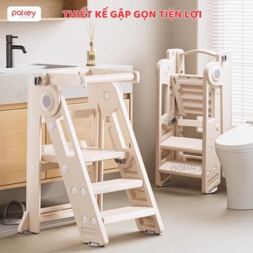 Ghế ăn dặm kiêm thang đứng bếp cho bé Pakey C003 15 Ghế tự lập 2in1 kiêm ghế ăn dặm Pakey C003