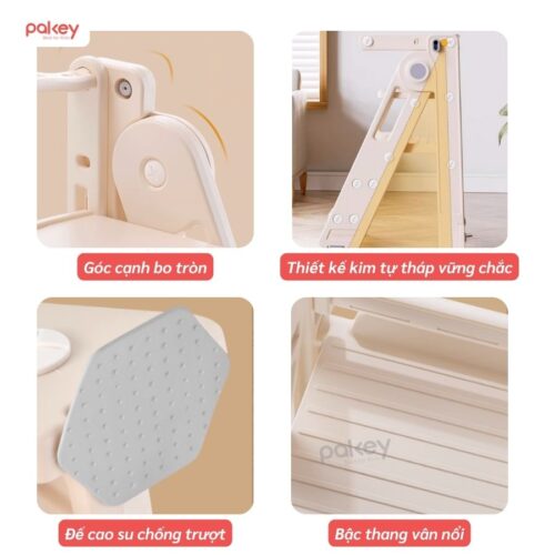 Ghế ăn dặm kiêm thang đứng bếp cho bé Pakey C003 18 Ghế tự lập 2in1 kiêm ghế ăn dặm Pakey C003