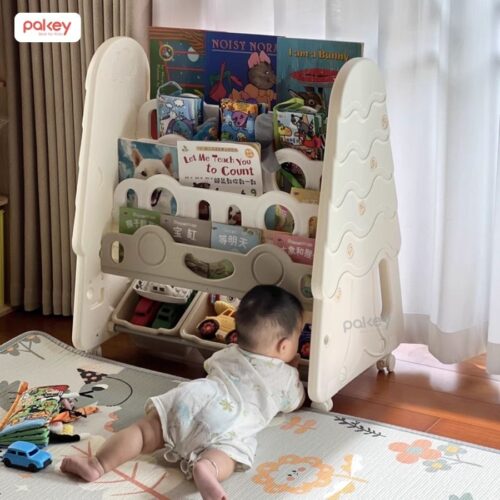 Giá sách cho bé hình cây thông Pakey GS04 32 Giá sách cho bé họa tiết cây thông Pakey GS04