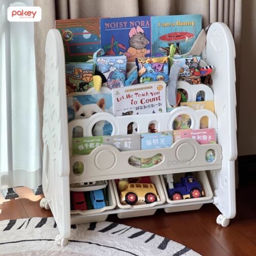 Giá sách cho bé hình cây thông Pakey GS04 42 Giá sách cho bé họa tiết cây thông Pakey GS04