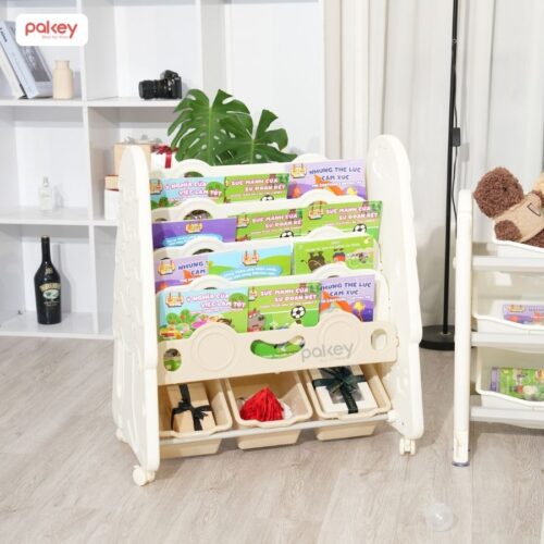 Giá sách cho bé hình cây thông Pakey GS04 40 Giá sách cho bé họa tiết cây thông Pakey GS04