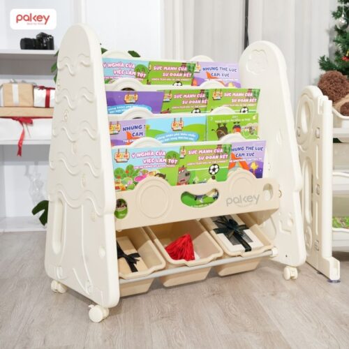 Giá sách cho bé hình cây thông Pakey GS04 39 Giá sách cho bé họa tiết cây thông Pakey GS04