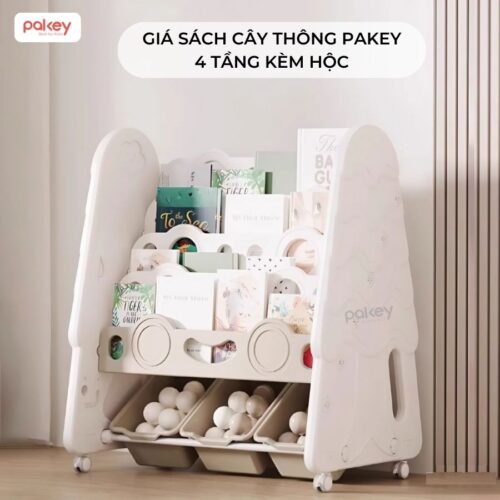 Giá sách cho bé hình cây thông Pakey GS04 17 Giá sách cho bé họa tiết cây thông Pakey GS04