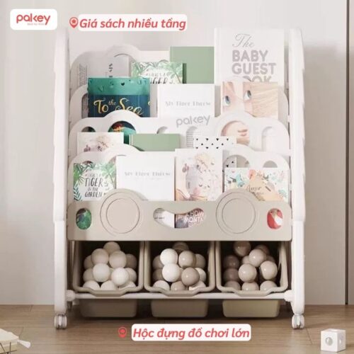 Giá sách cho bé hình cây thông Pakey GS04 20 Giá sách cho bé họa tiết cây thông Pakey GS04