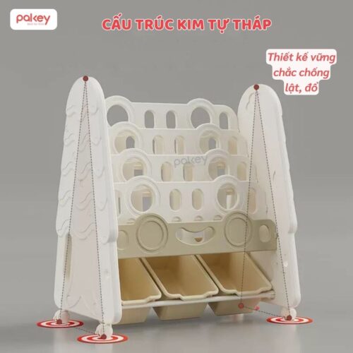 Giá sách cho bé hình cây thông Pakey GS04 21 Giá sách cho bé họa tiết cây thông Pakey GS04